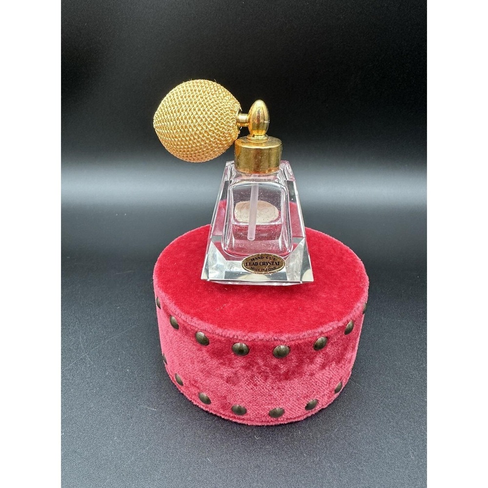 Vintage Crystal Perfume Bottle, Art Deco Style
